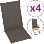 vidaXL Възглавници за столове с облегалки 4 бр таупе 120x50x3 см плат (47541)