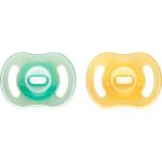 Tommee Tippee Ultra Light Night биберон Orange/ Green 0-6m 2 бр