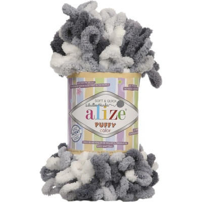 Alize Příze Puffy color 5925 černo-bílá
