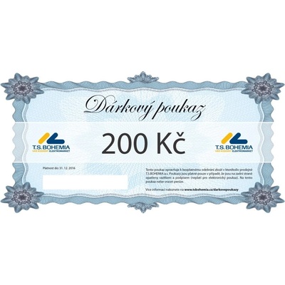 Dárkový poukaz T.S.BOHEMIA 200 Kč TSB0200