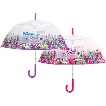 Дамски прозрачен автоматичен голф чадър Perletti 25921