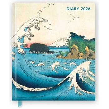 Flame Tree Publishing Japanese Woodblocks 2026 Desk Diary Planner - Week to View, Illustrated Throughout