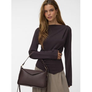 VERO MODA Топ с лодковидно деколте MILLE тъмно кафяв Vero Moda | Kafyav | ЖЕНИ | L