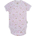 Bio Baby Боди с къс ръкав Bio Baby - органичен памук, 56 cm, 1-2 месеца, бяло-розово (97220123) - baby