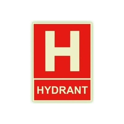 Hydrant s textem - fotoluminiscenční tabulka, plast 1 mm 200x150 mm