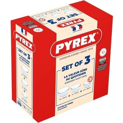 Pyrex Sada miesok sklo 3 ks 0,7 l +1,1 l + 2,3 l
