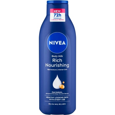 Nivea Body Milk Rich Nourishing vyživující tělové mléko pro suchou pokožku 250 ml