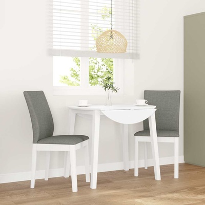 vidaXL Трапезни столове с възглавници 2 бр Бяла масивна дървесина гума (4102451)