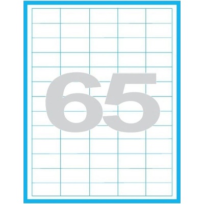 MP print etikety samolepící A4, 38x21,2 mm, 65ks/arch, 100 archů, reflexní žluté