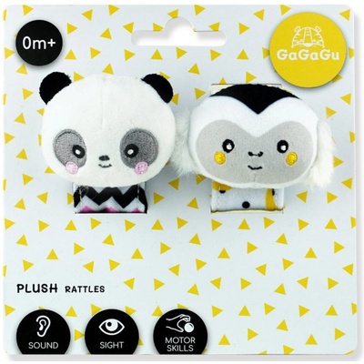 TM Toys GAGAGU Plyšová hrkalka na ruku Opica Panda