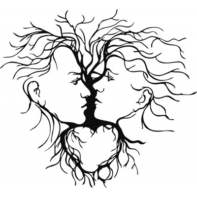 Wallity Nástěnná kovová dekorace MAN & WOMAN černá