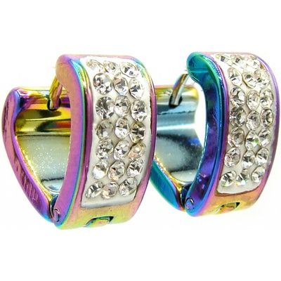 Steel Jewelry náušnice SRDCE BAREVNÉ chirurgická ocel NS231178