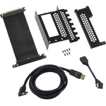 CableMod универсален брекет и кабел за вертикален монтаж за видео карта PCIe x16, 1x DisplayPort, 1x HDMI кабел (CABLEMOD-ZURC-016) - megamag