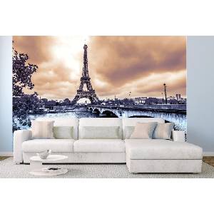 DIMEX ART Самозалепваща се флизелинова фототапета айфелова кула в дъжда 375 x 250 см