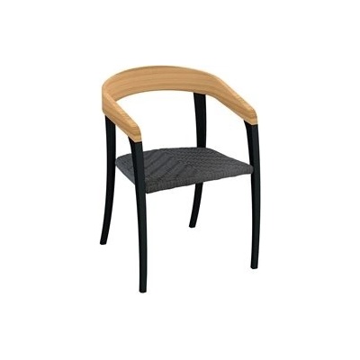 Royal Botania Jive antracit / teak / lankový výplet Olefin grey