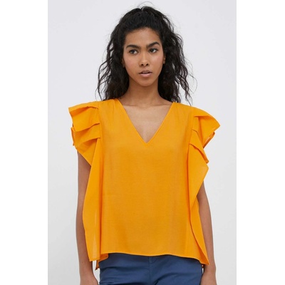 Sisley Блуза Sisley в оранжево с изчистен дизайн (52C7LQ04B.3Z9)