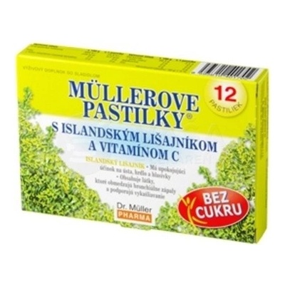Müllerove pastilky s island. Lišajníkom a vit. C na odkašliavanie 12 pastiliek