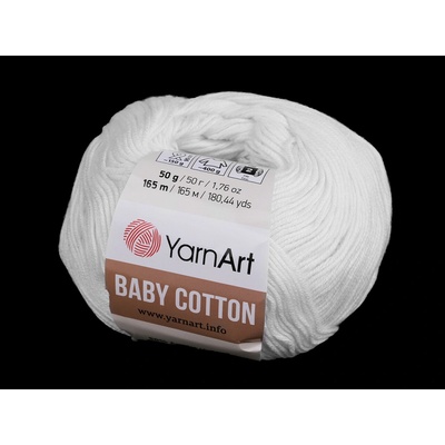 Pletací příze Baby Cotton 50 g bílá 1 ks
