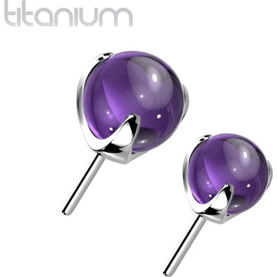 Šperky4U kamínek k Push In piercingu titan fialový kamínek TIT1196A-040
