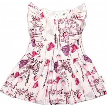 Baby Nellys Letné šaty s krátkym rukávom Motýliky ružové