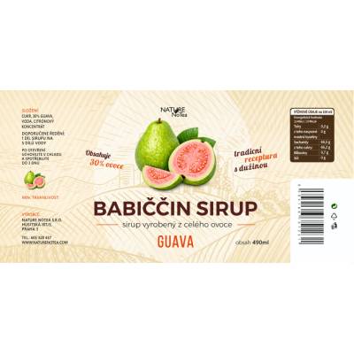 Nature NoTea Babiččin sirup Guava 0.5 l