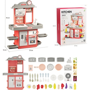 EmonaMall Детска кухня с мивка с течаща вода, 35 части (46см) EmonaMall - Код W5682 (W5682-201752503-2002017525031)