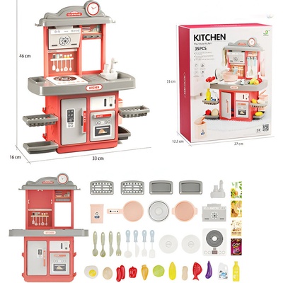 EmonaMall Детска кухня с мивка с течаща вода, 35 части (46см) EmonaMall - Код W5682 (W5682-201752503-2002017525031)