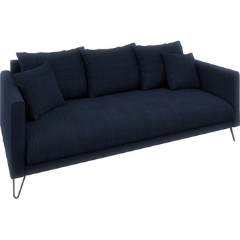ROPEZ Тъмносин шенилов диван 200 cm Freya - Ropez (Freya Sofa 3os. tk. Flow 22 Czarny Metalowy Pręt)
