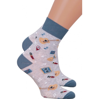 Steven Chlapecké klasické ponožky 039/007 světlý melír