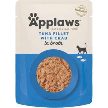 Applaws Tuna Fillet with Crab in Broth - Пауч риба тон и раци в бульон за котки, 70 гр 8026
