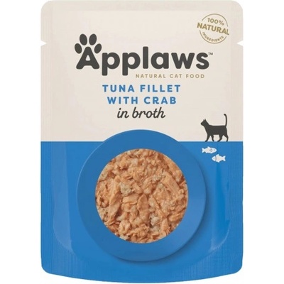 Applaws Tuna Fillet with Crab in Broth - Пауч риба тон и раци в бульон за котки, 70 гр 8026
