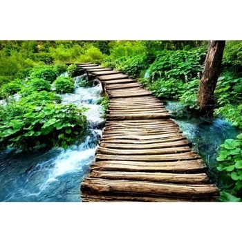 DIMEX ART s. r. o Флизелинов фототапет дървен пешеходен мост 375 x 250 см