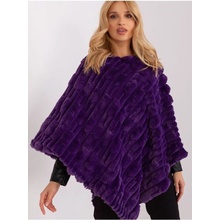 ITALY MODA kožešinové teplé pončo -at-pn-2347.68 dark purple