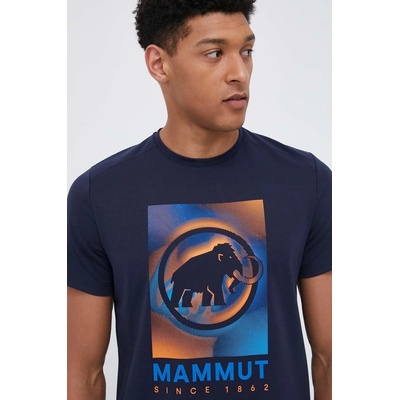 MAMMUT Спортна тениска Mammut Trovat в тъмносиньо с принт (1017.05260)