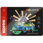 Kores Комплект цветни моливи, триъгълни, метална кутия, KORES "Kolores Selection", 50 различни цвята 93351 (93351)