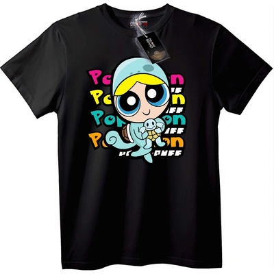 NOONEBRAND Тениска Powerpuff Покемон - M, Black