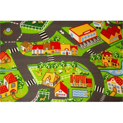 Associated Weavers Crazy Village Uličky zelený šedý