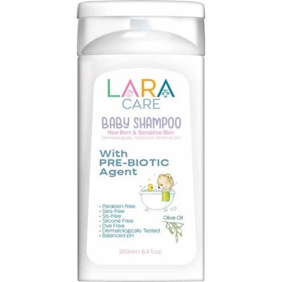 Lara Бебешки шампоан Lara Care - With Prebiotic and Olive Oil, 250 ml