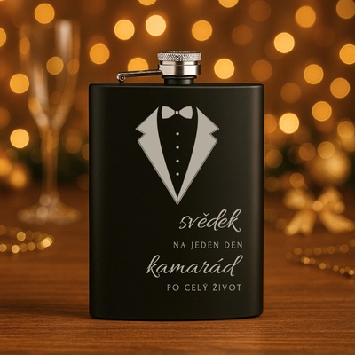 Placatka pro svědka smoking s motýlkem luxusní dárek pro kamaráda Černá - kamarád – Zbozi.Blesk.cz