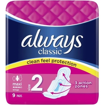 Always Класик Макси Драй, Размер 2, дамски превръзки, 5d, 9бр (4015400259459)