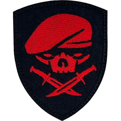 Nášivka Beret Skull 65 x 80 mm – Red
