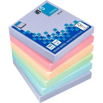 INFO NOTES Самоз лист Info Notes Микс Пастел 75х75mm 6бр (1901030-58-5854-80)