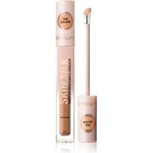 Revolution Beauty Skin Silk Under Eye Brightener & Concealer озаряващ коректор цвят Tan Golden 4ml