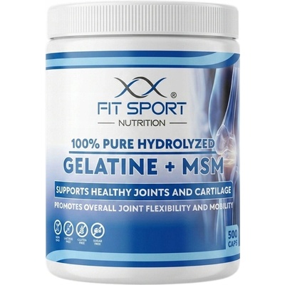 FitSport Nutrition 100% Pure Hydrolyzed Gelatine + MSM 500 kapslí