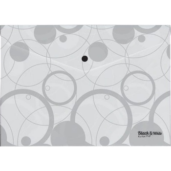 Папка джоб с копче Karton Black and White А4+ Бя (1303541-10-2-629)