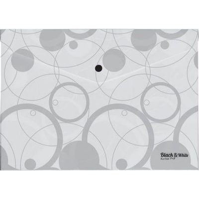 Папка джоб с копче Karton Black and White А4+ Бя (1303541-10-2-629)
