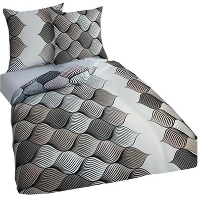 4sleep flanel povlečení 501 hnědobéžová geometrie 140x220 70x90
