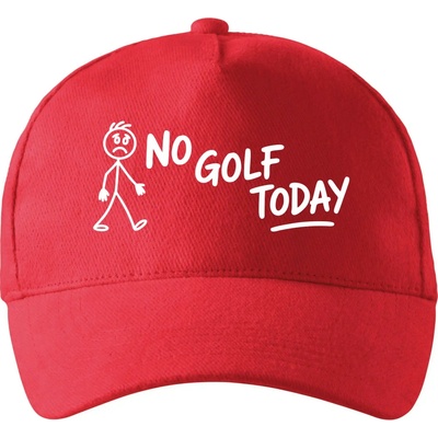No Golf Today so zahnutým šiltom a mosaznou sponou Červená