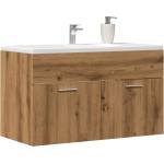 vidaXL Шкаф за мивка за баня, дъб артизан 90x38, 5x46см инженерно дърво (856216)