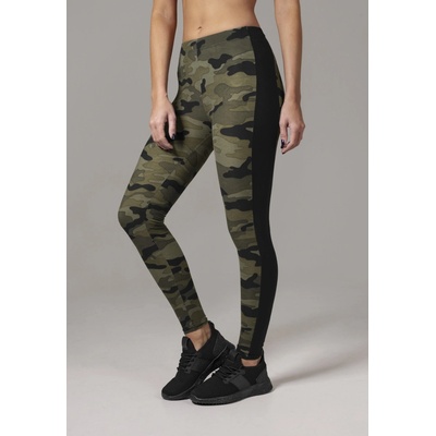 Urban Classics legíny Ladies Camo Stripe leggings woodcamo/blk